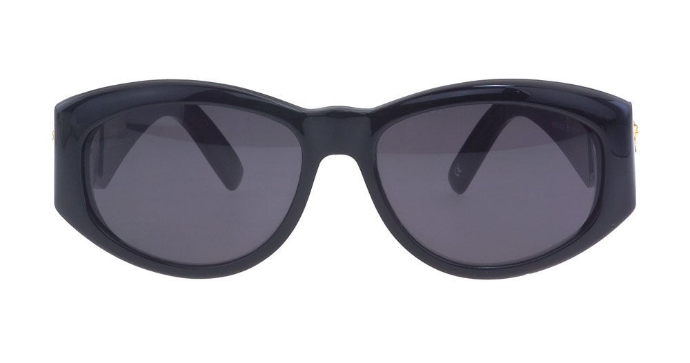 Black Gianni Versace Vintage Mod 424 Sunglasses  For Sale