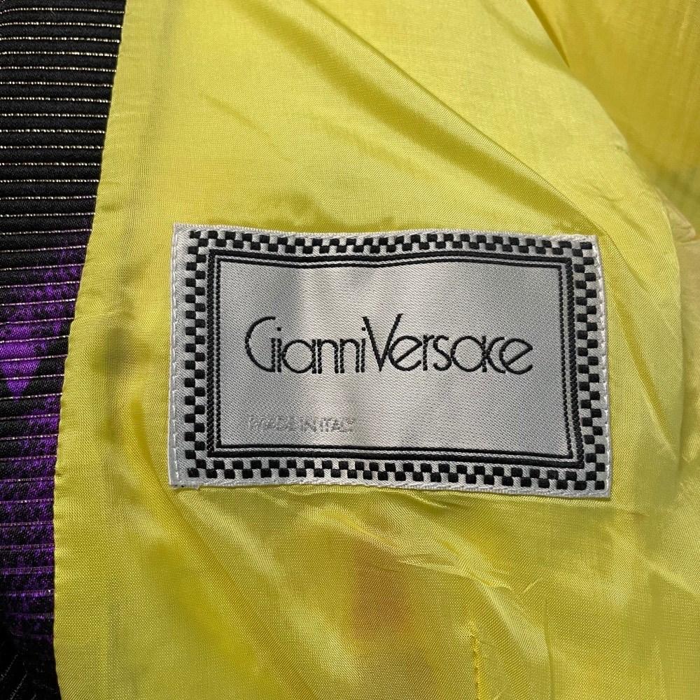 Women's Gianni Versace Vintage multicolor lamé wool 80s fitted jacket