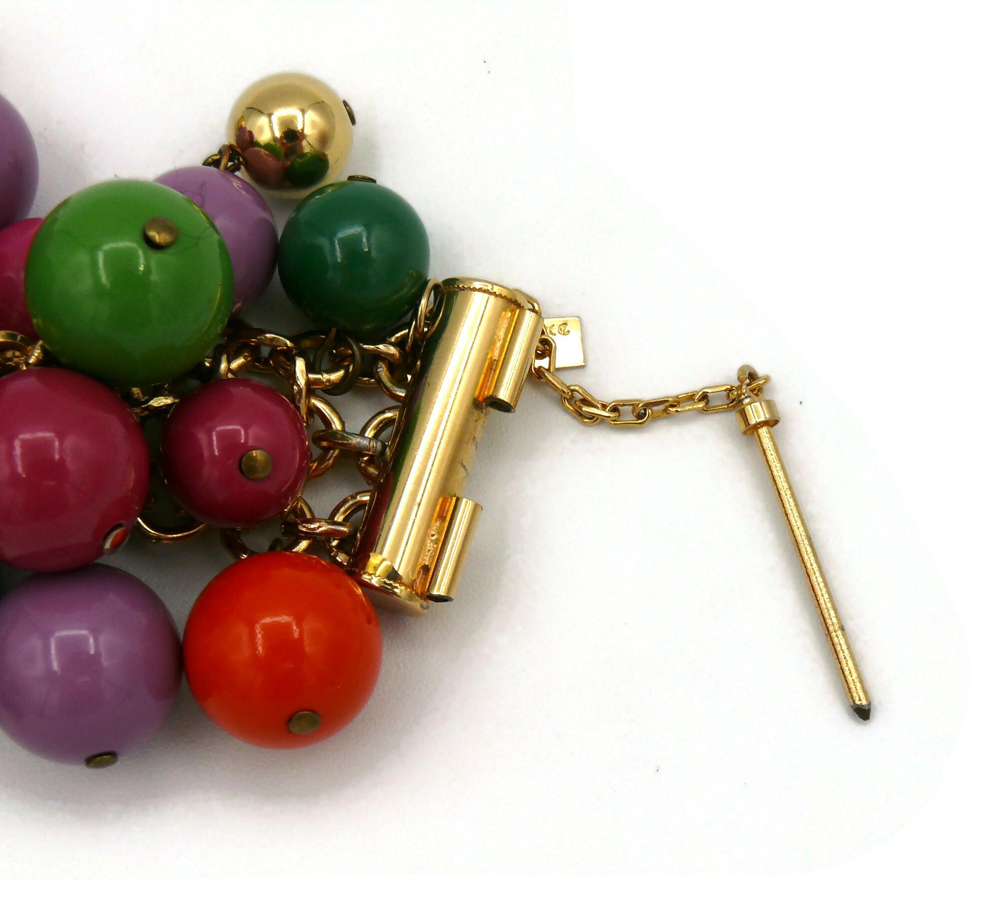 GIANNI VERSACE Bracelet grappe de perles en résine multicolore vintage en vente 10