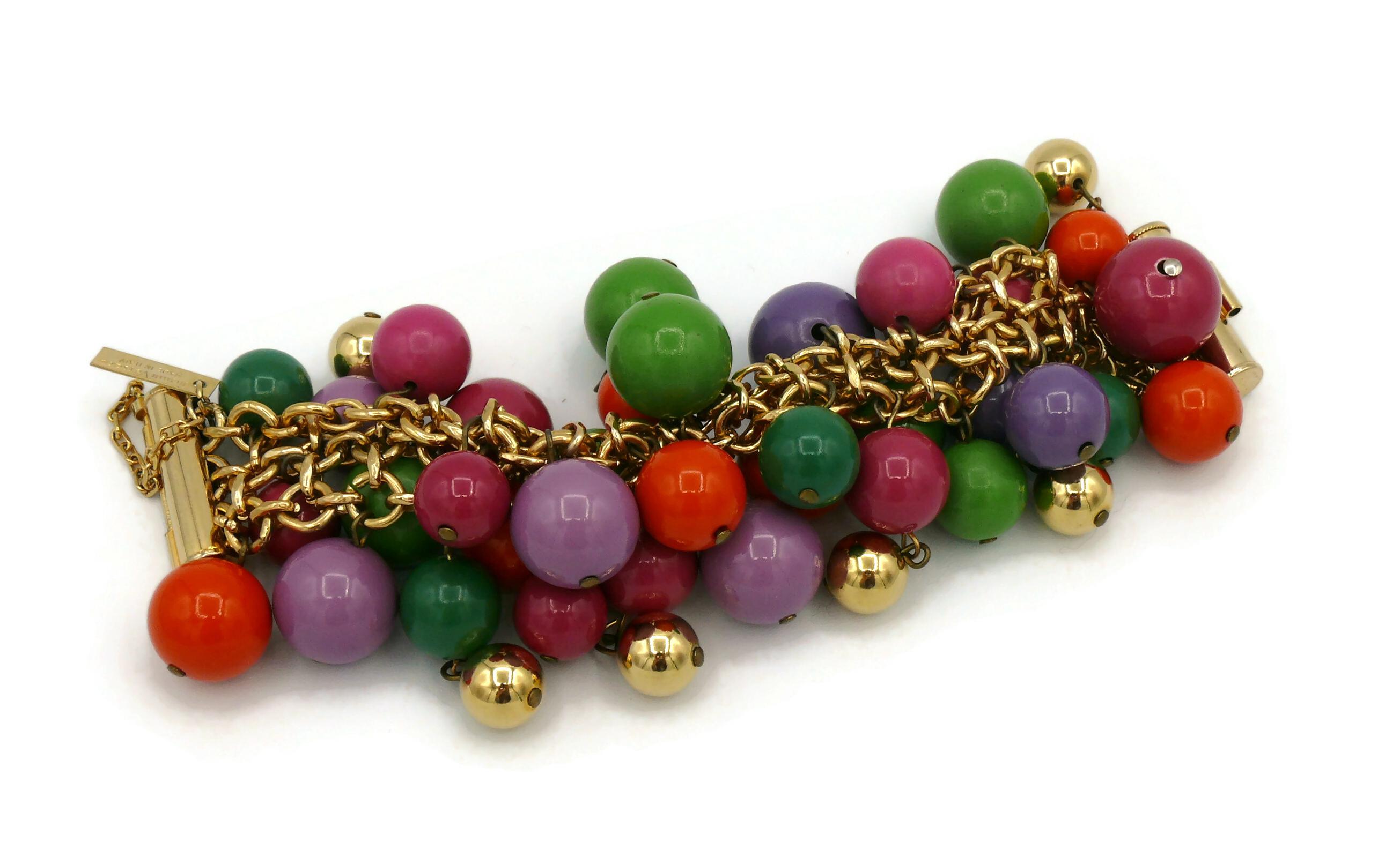 GIANNI VERSACE Bracelet grappe de perles en résine multicolore vintage Pour femmes en vente