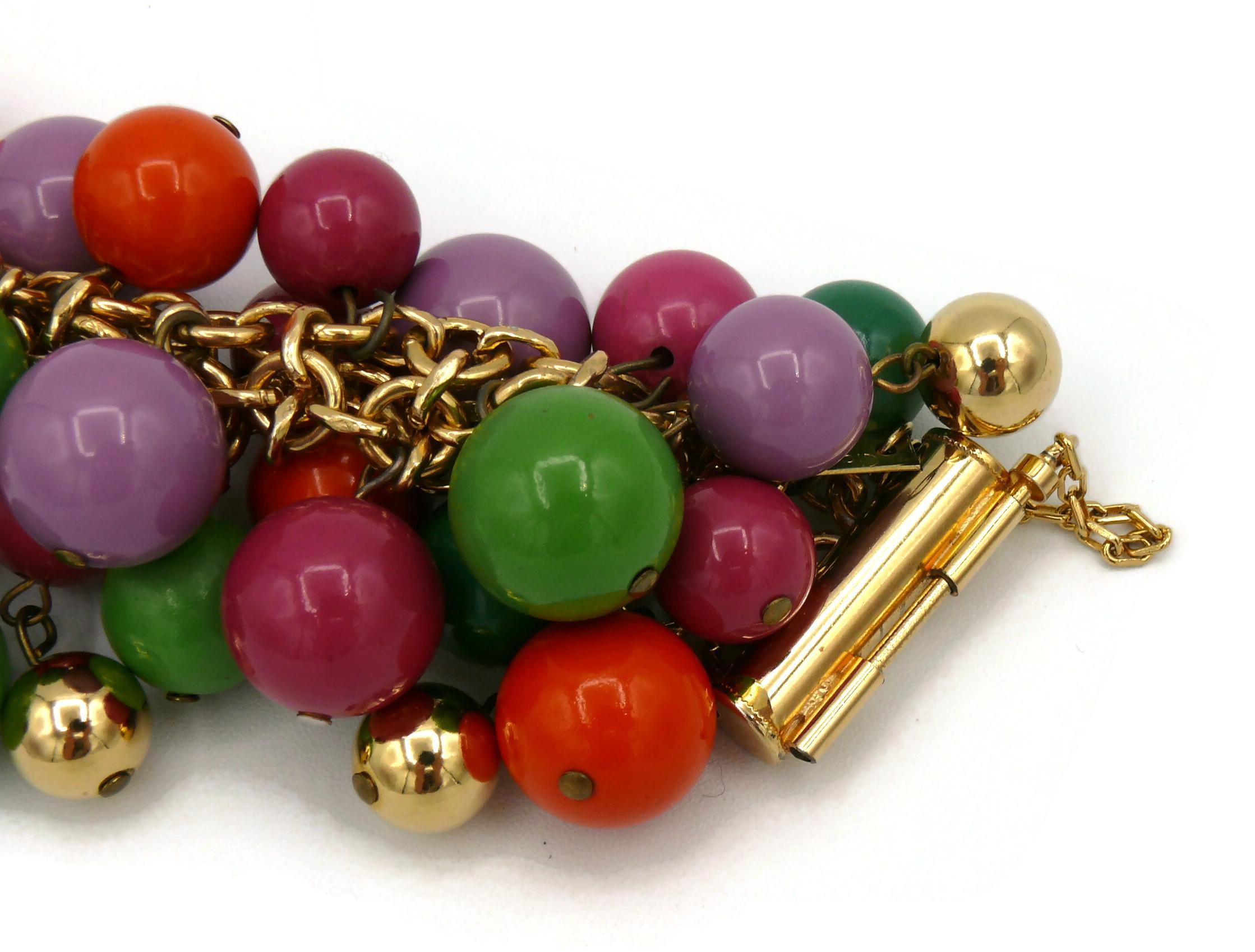 GIANNI VERSACE Bracelet grappe de perles en résine multicolore vintage en vente 2