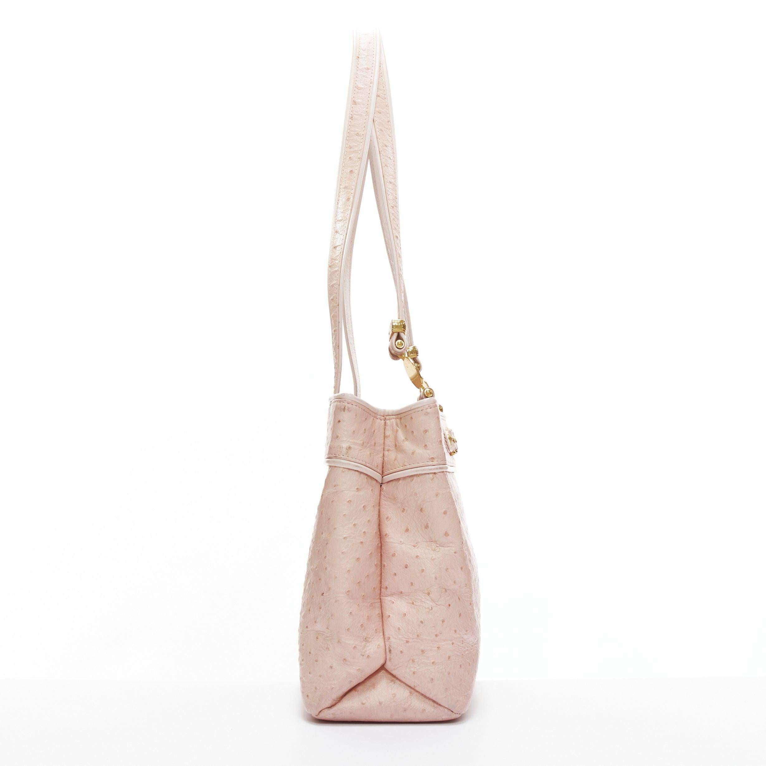 Women's GIANNI VERSACE Vintage pink leather gold Medusa long strap tote bag For Sale
