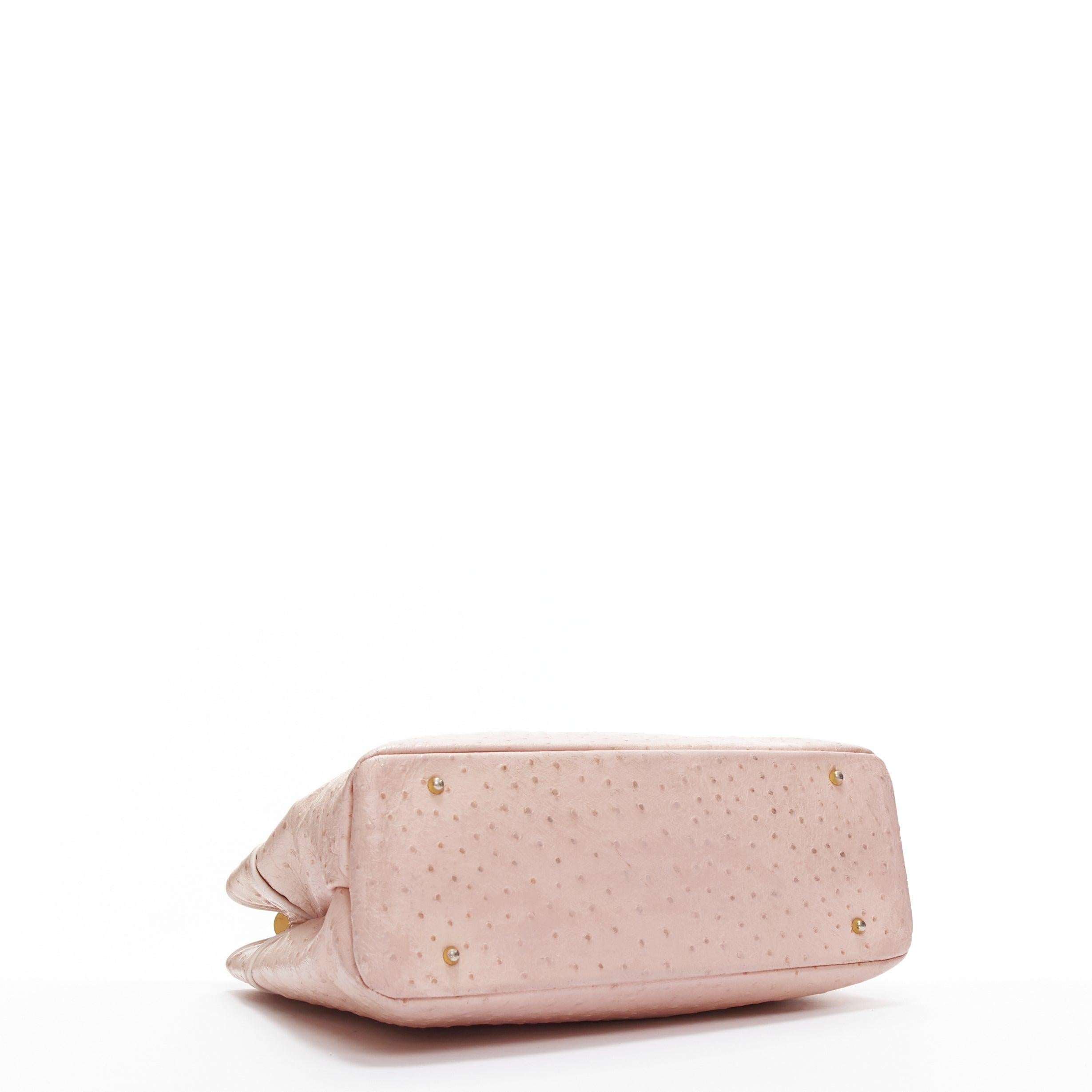 GIANNI VERSACE Vintage pink leather gold Medusa long strap tote bag For Sale 2