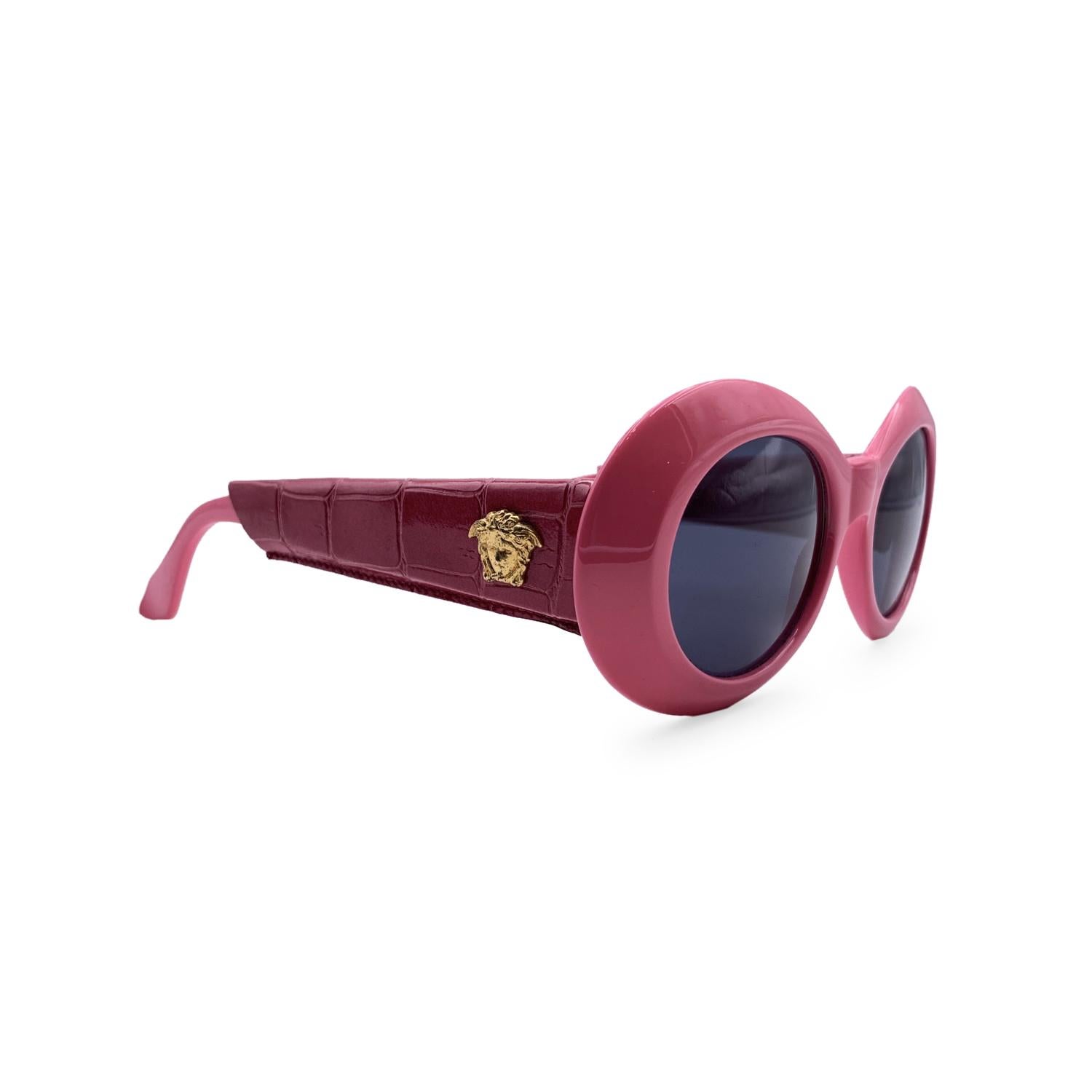 Gianni Versace Vintage Pink Medusa Mod 418/P Col 930 Sunglasses In Excellent Condition In Rome, Rome