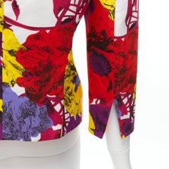 GIANNI VERSACE Vintage Pop Art Rose print corseted cropped jacket IT40 S