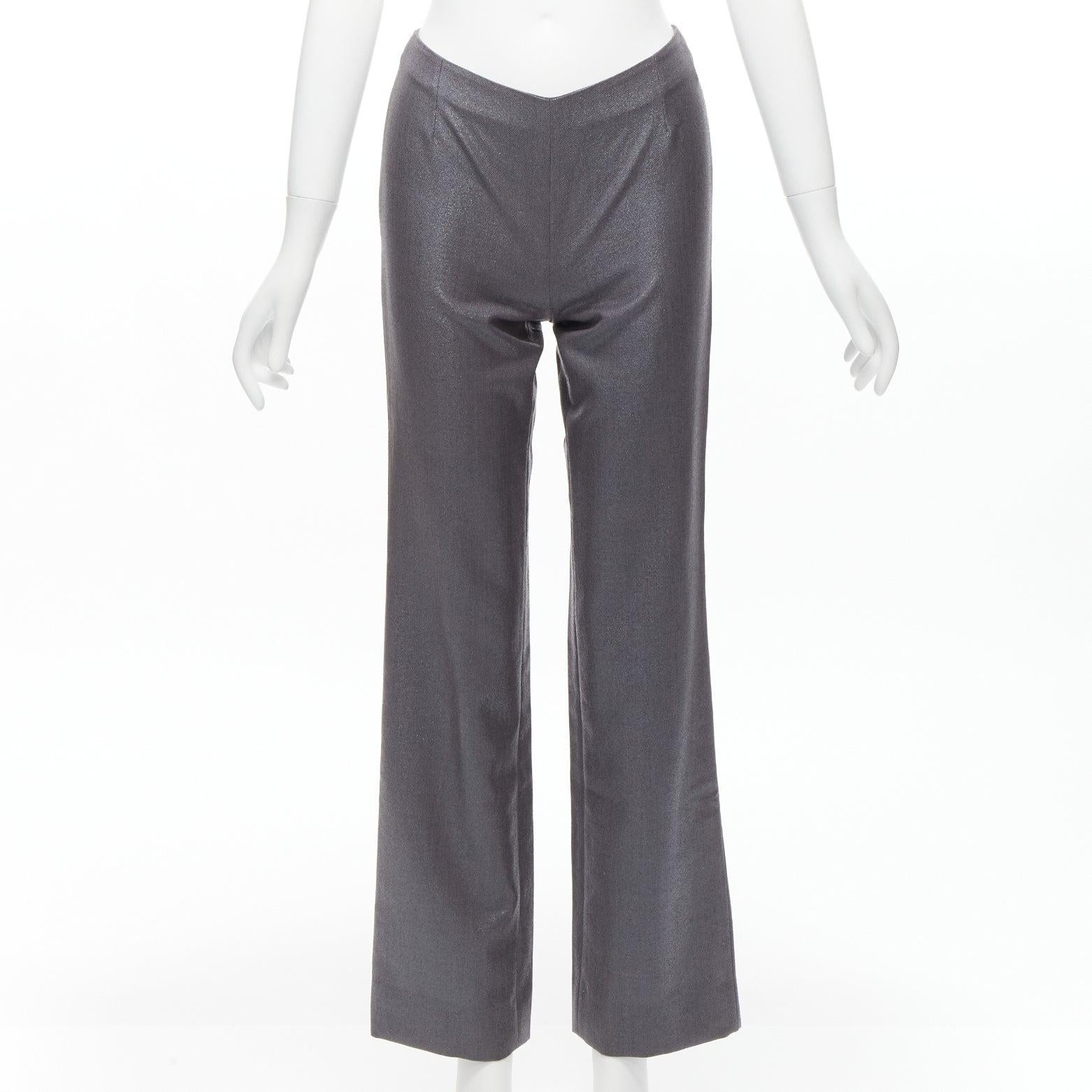 GIANNI VERSACE Vintage Runway lurex lace mesh panel vest pants suit set IT38  For Sale 6