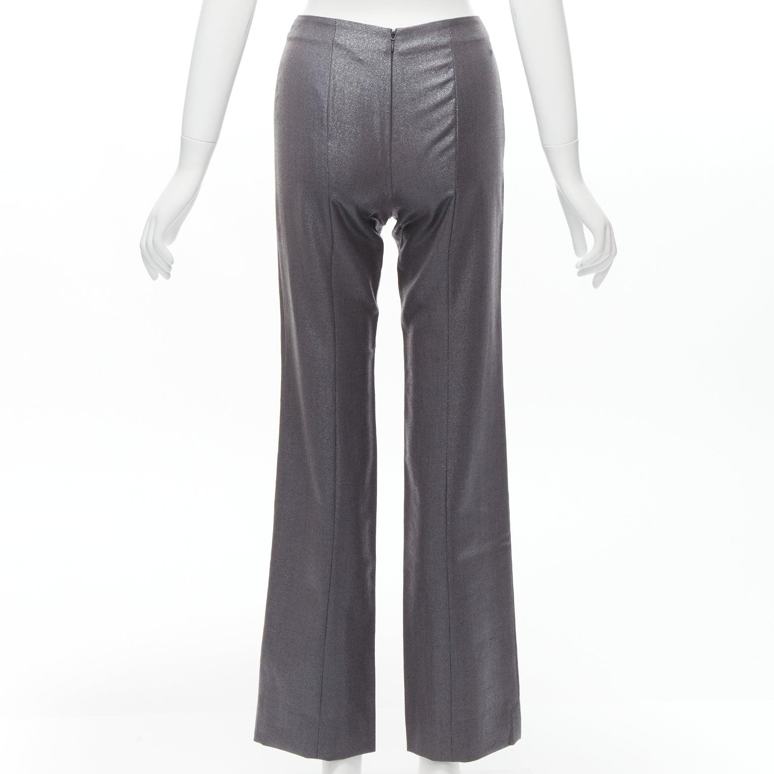 GIANNI VERSACE Vintage Runway lurex lace mesh panel vest pants suit set IT38  For Sale 7
