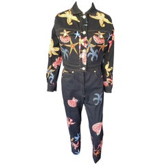 Gianni Versace Vintage S/S 1992 Trezor de la Mer Jacket & Pants Suit 2 Piece Set