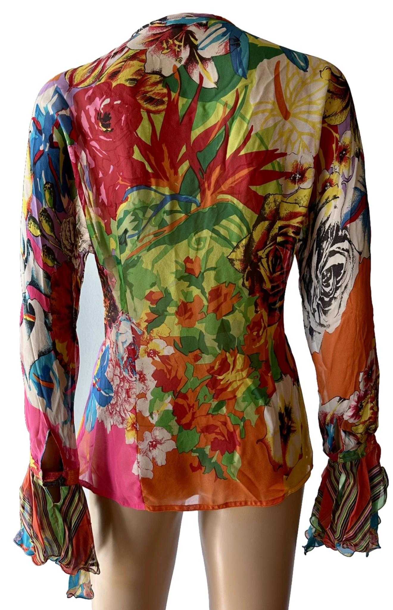 Nero Gianni Versace Vintage S/S 1993 Miami Collection Camicetta Top con Bottoni Medusa in vendita