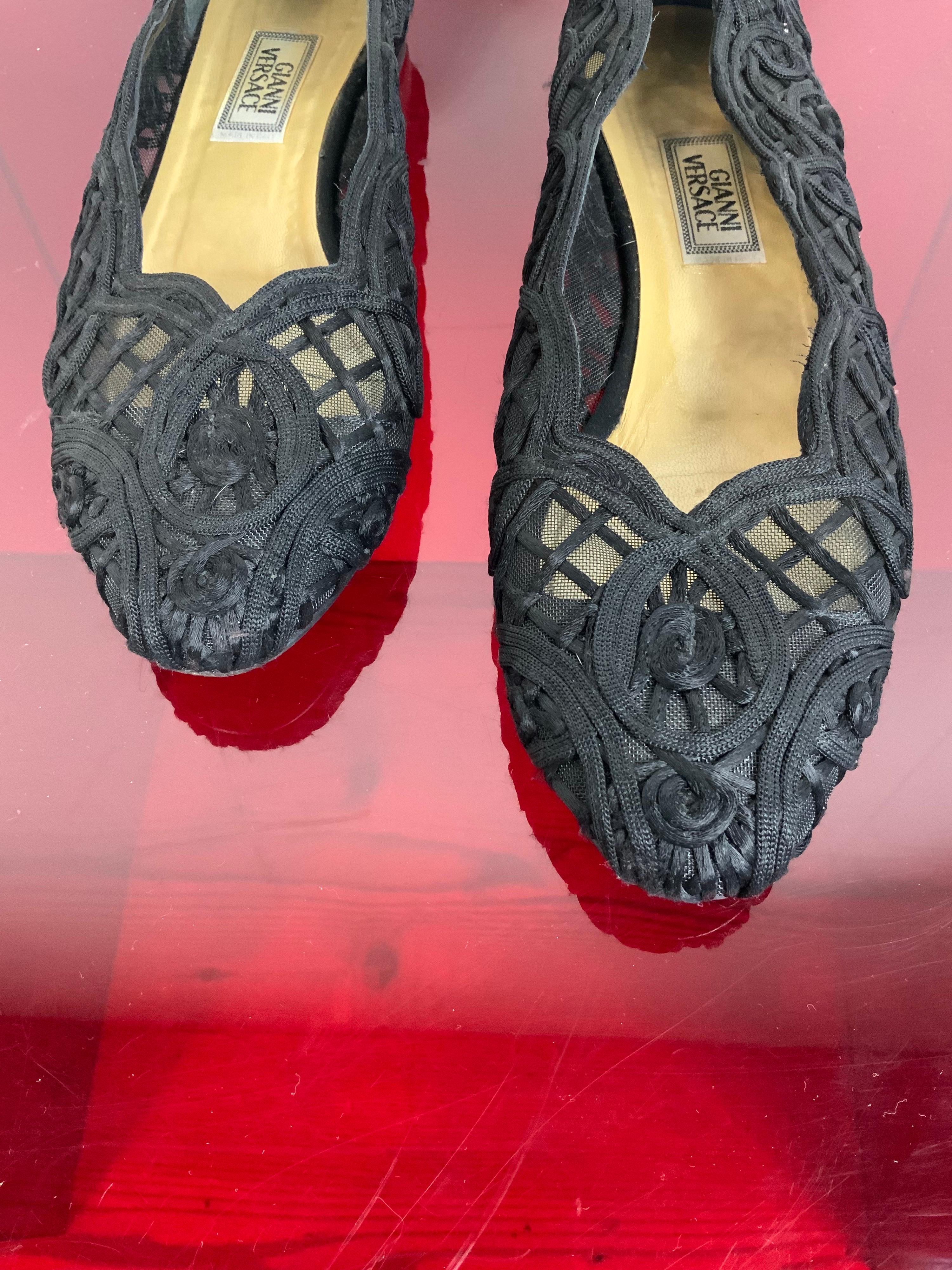 Women's Gianni Versace vintage silk ballerinas 