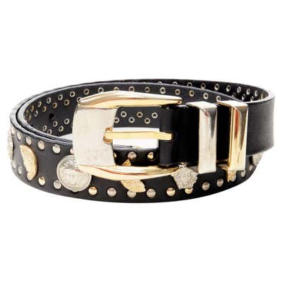 Gianni Versace wide snakeskin belt with Giant Medusa head buckle at ...