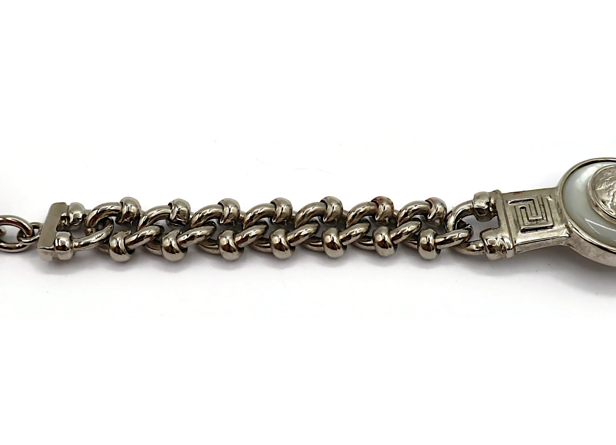 GIANNI VERSACE Vintage Silver Tone Medusa Chain Bracelet For Sale 1