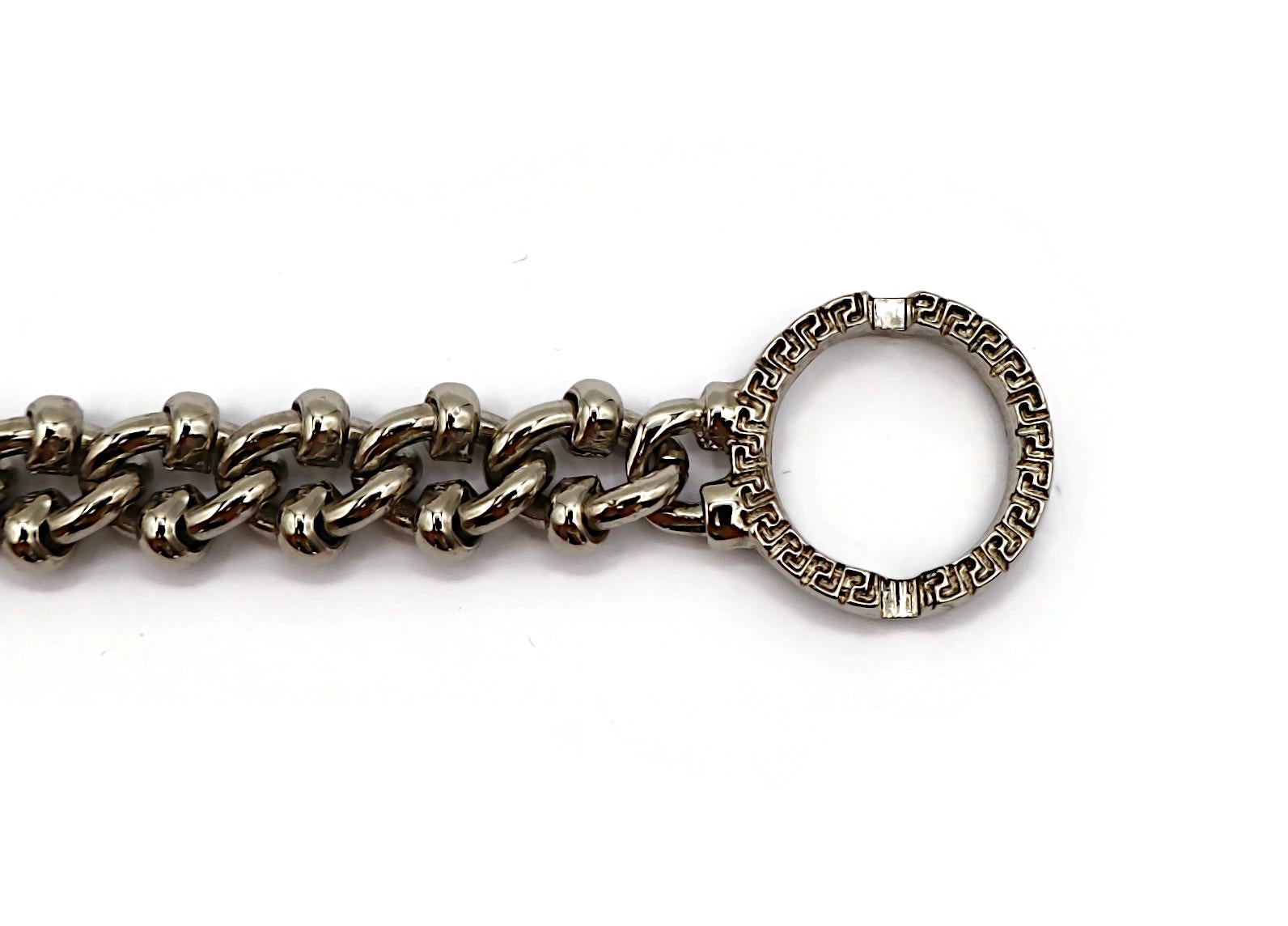 GIANNI VERSACE Vintage Silver Tone Medusa Chain Bracelet For Sale 4