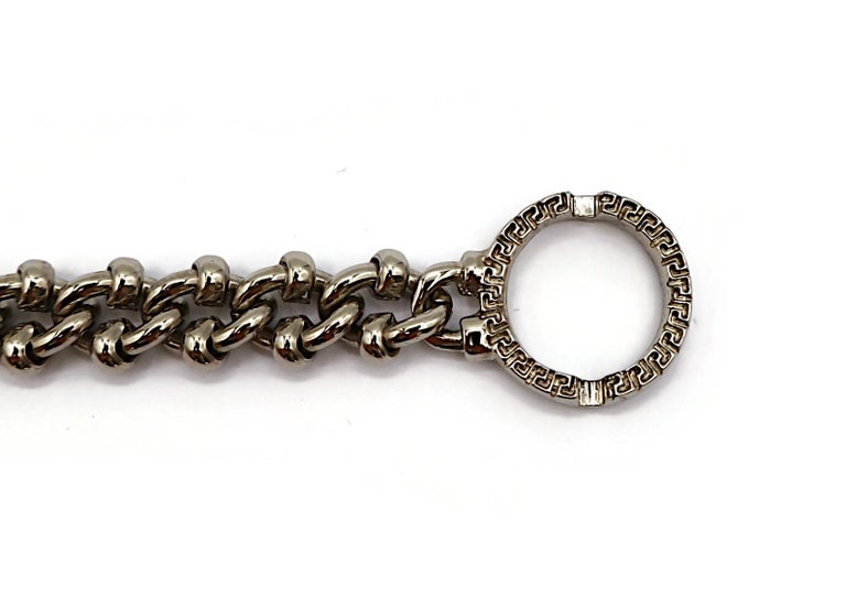 GIANNI VERSACE Vintage Silver Tone Medusa Chain Bracelet For Sale