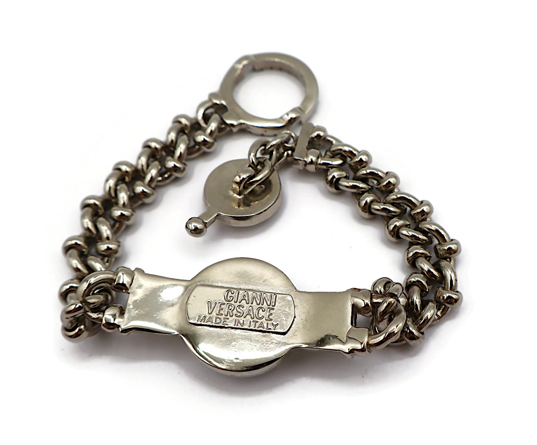GIANNI VERSACE Vintage Silver Tone Medusa Chain Bracelet For Sale 5
