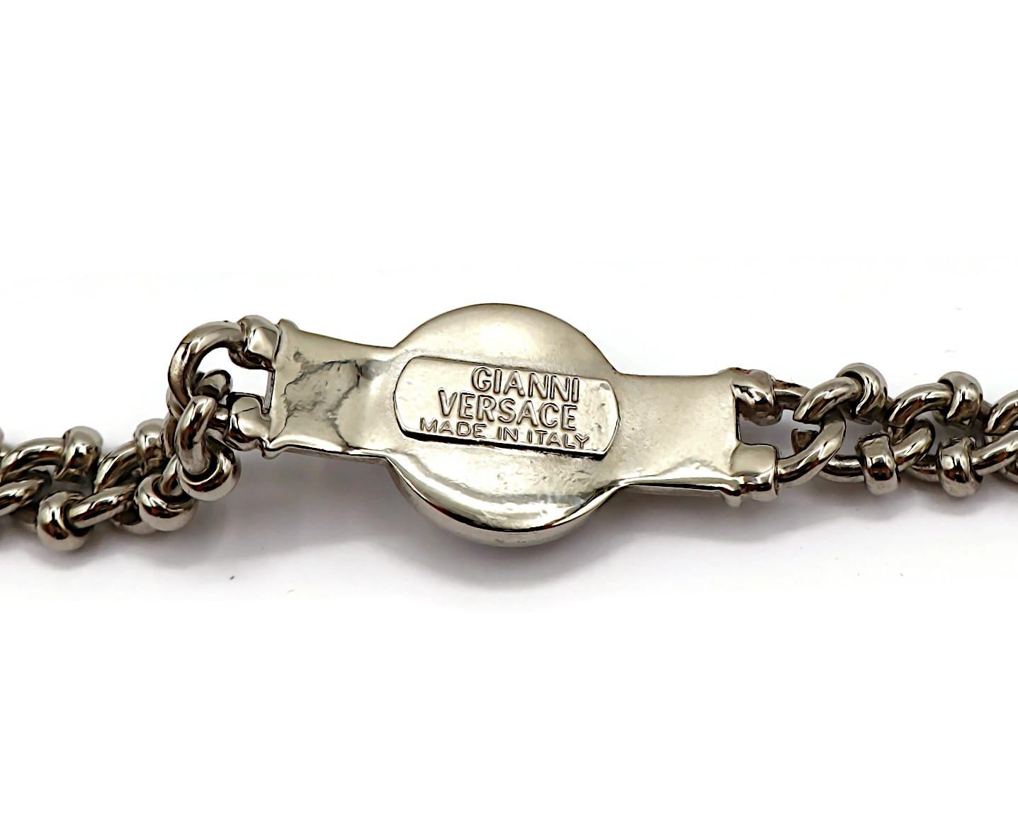 GIANNI VERSACE Vintage Silver Tone Medusa Chain Bracelet For Sale 6