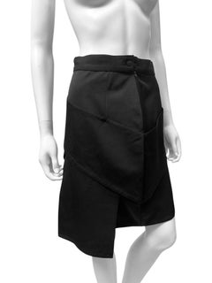 Gianni Versace Vintage Spring Summer 1987 Black Midi Tube Skirt IT 42