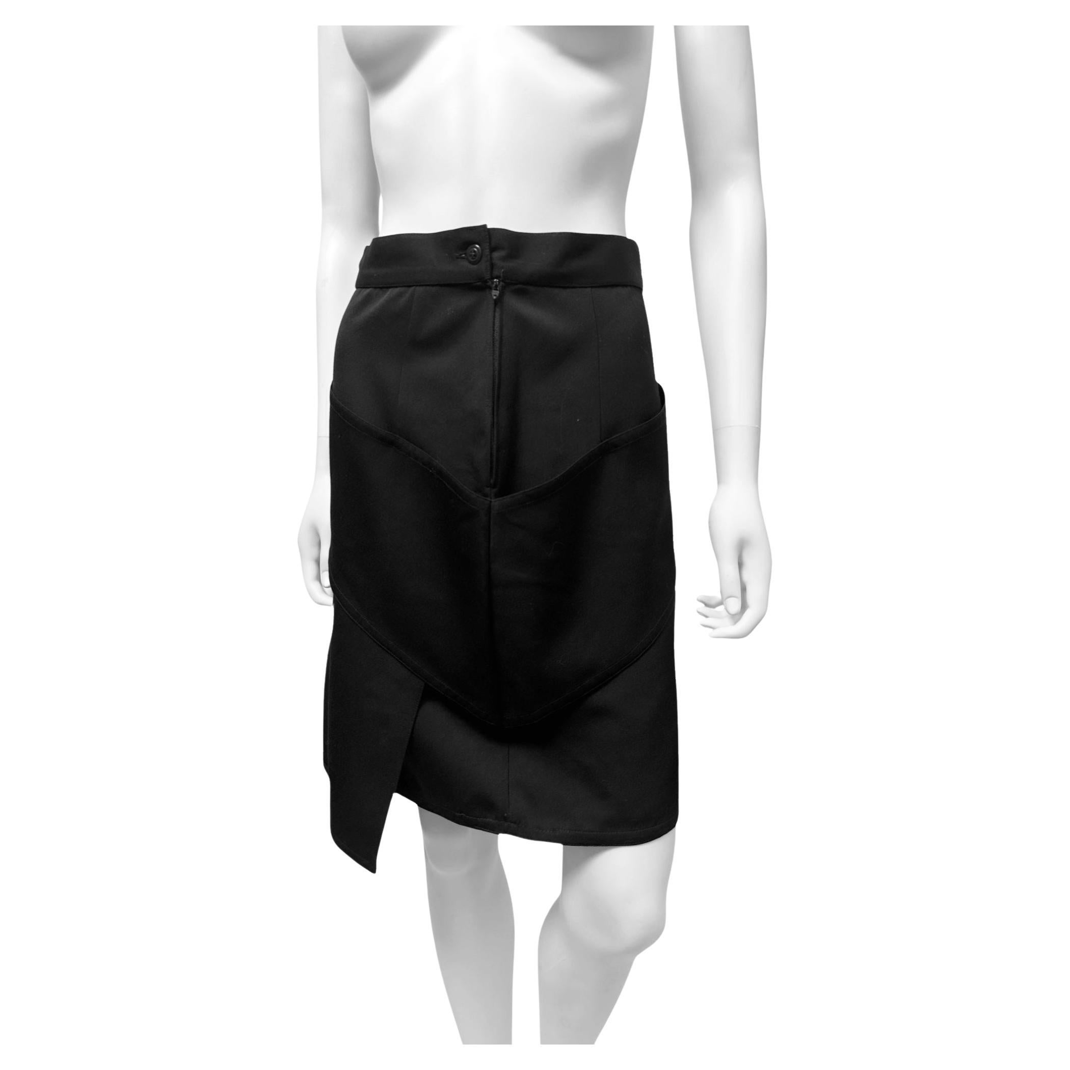 Gianni Versace Vintage Spring Summer 1987 Black Midi Tube Skirt IT 42