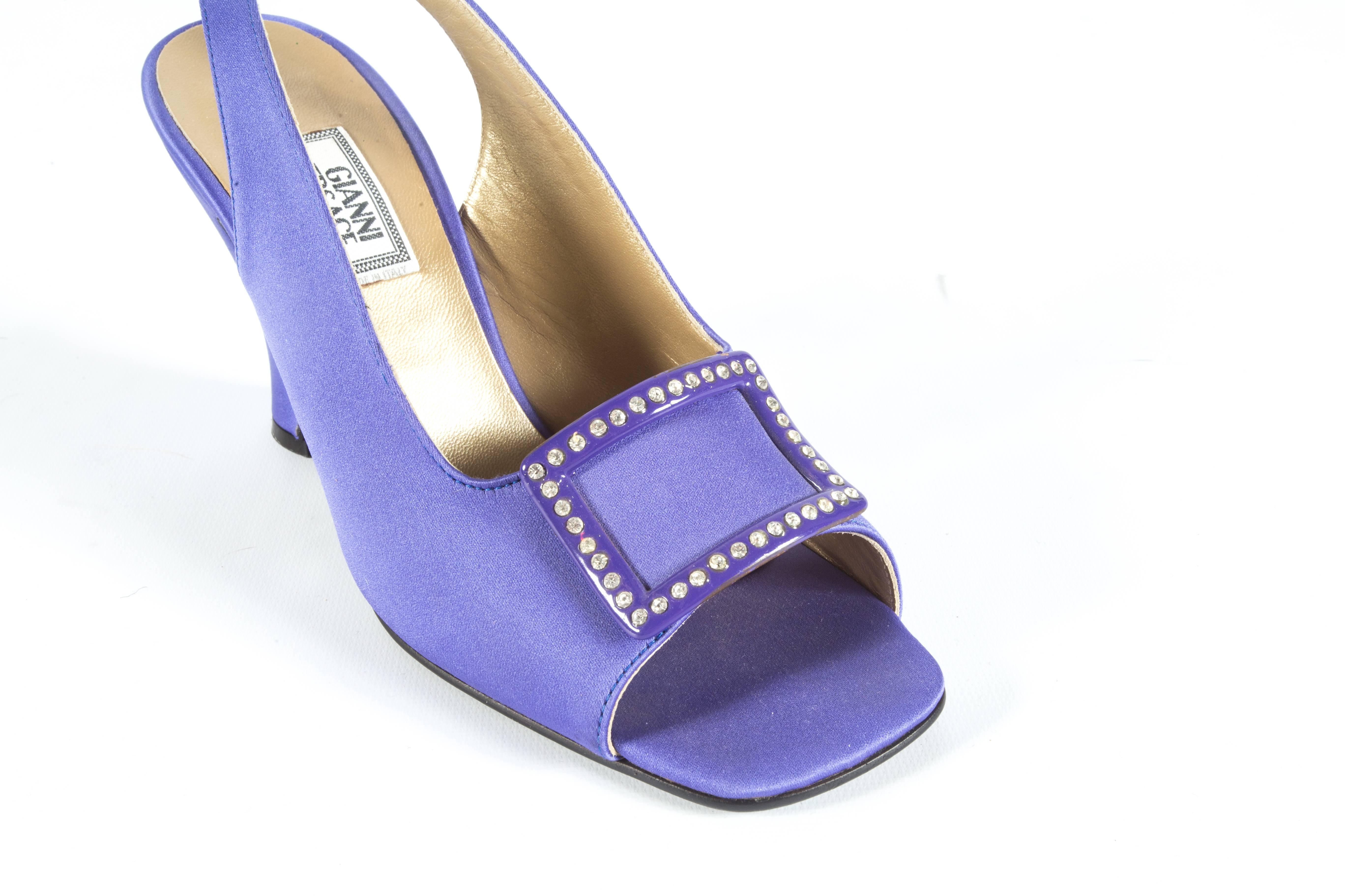violet versace platform heels