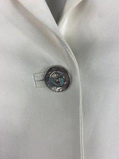 Gianni Versace White Blazer Jacket, Size 38