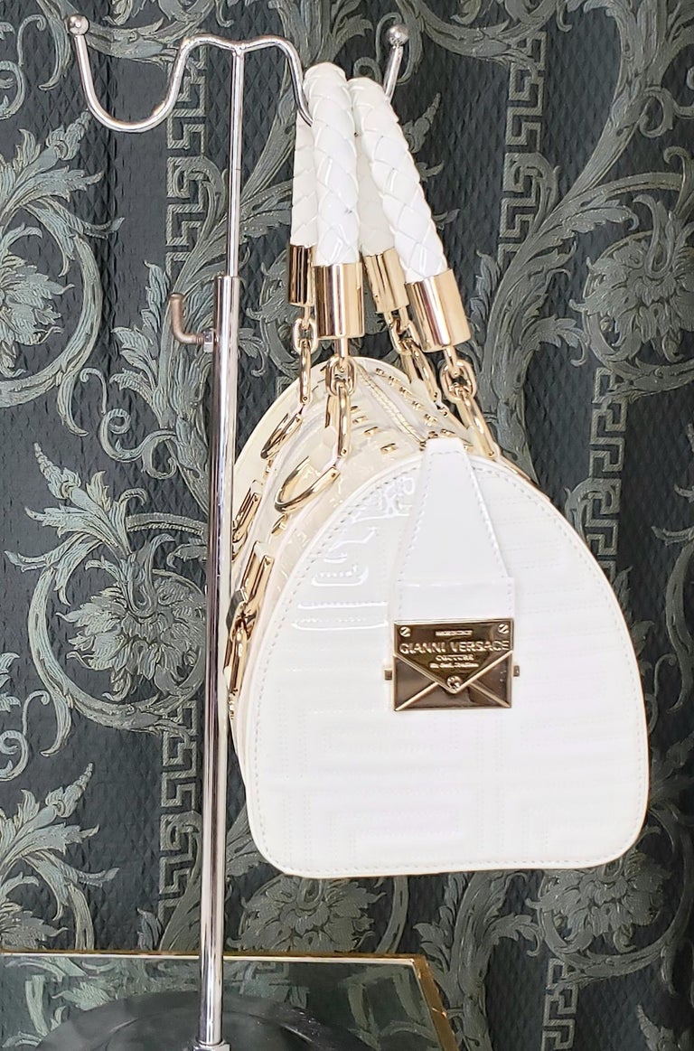 GIANNI VERSACE WHITE QUILTED PATENT LEATHER " SNAP OUT OF IT" SMALL Bag at  1stDibs | gianni versace bag, gianni versace purse, gianni versace couture  bag