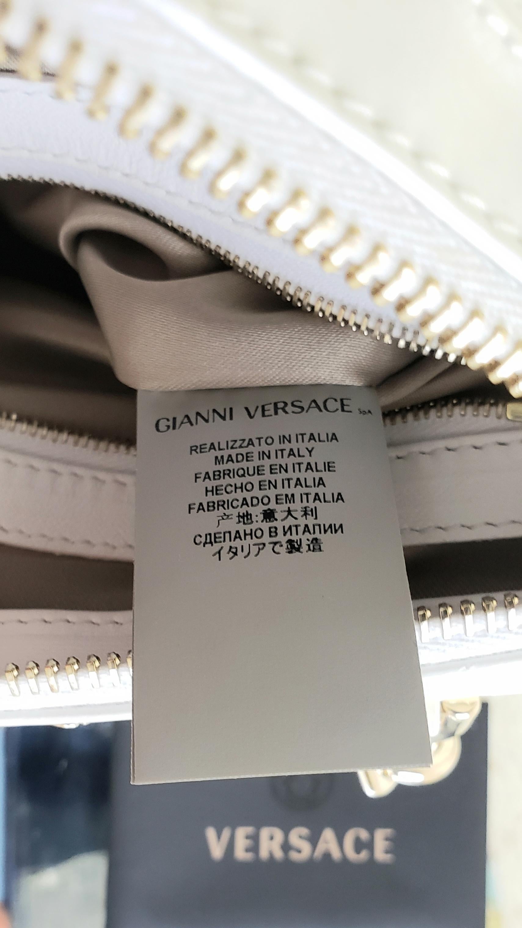 GIANNI VERSACE WHITE QUILTED PATENT LEATHER 
