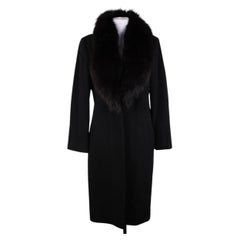 Gianni Versace Women's Black Fur Wool Coat, FW 1999, vintage