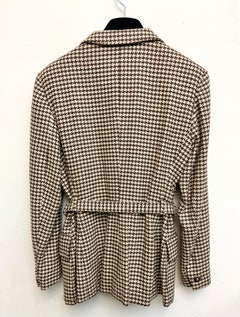 Gianni Versace wool and cashmere houndstooth belt jacket