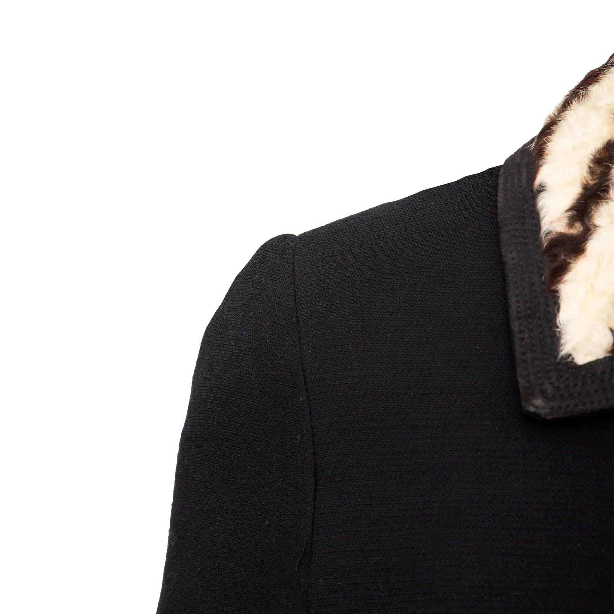 Gianni Versace Veste en laine avec empiècements en fourrure - années 90 en vente 1