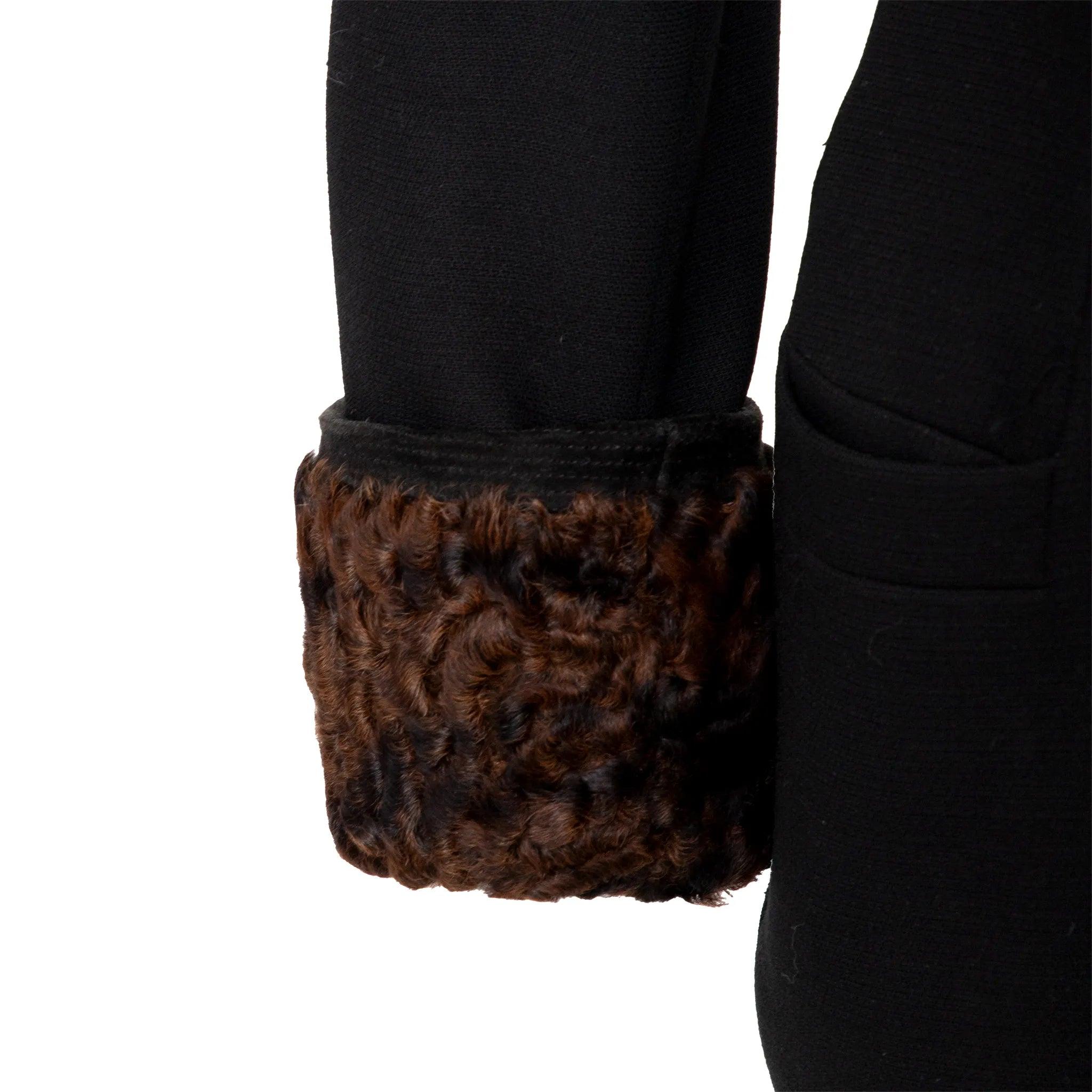 Gianni Versace Veste en laine avec empiècements en fourrure - années 90 en vente 3