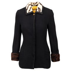 Gianni Versace Wool Jacket with Fur Inserts - '90s