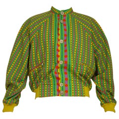 Vintage Gianni Versace yellow green fucsia  psychedelic bomber