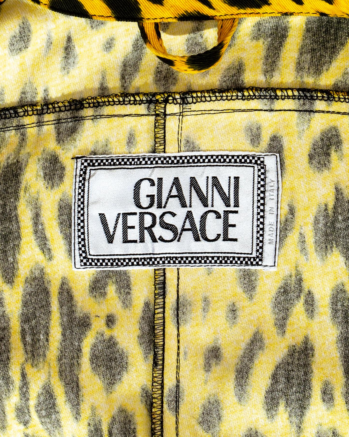 Gianni Versace yellow leopard print four piece ensemble, ss 1992 1