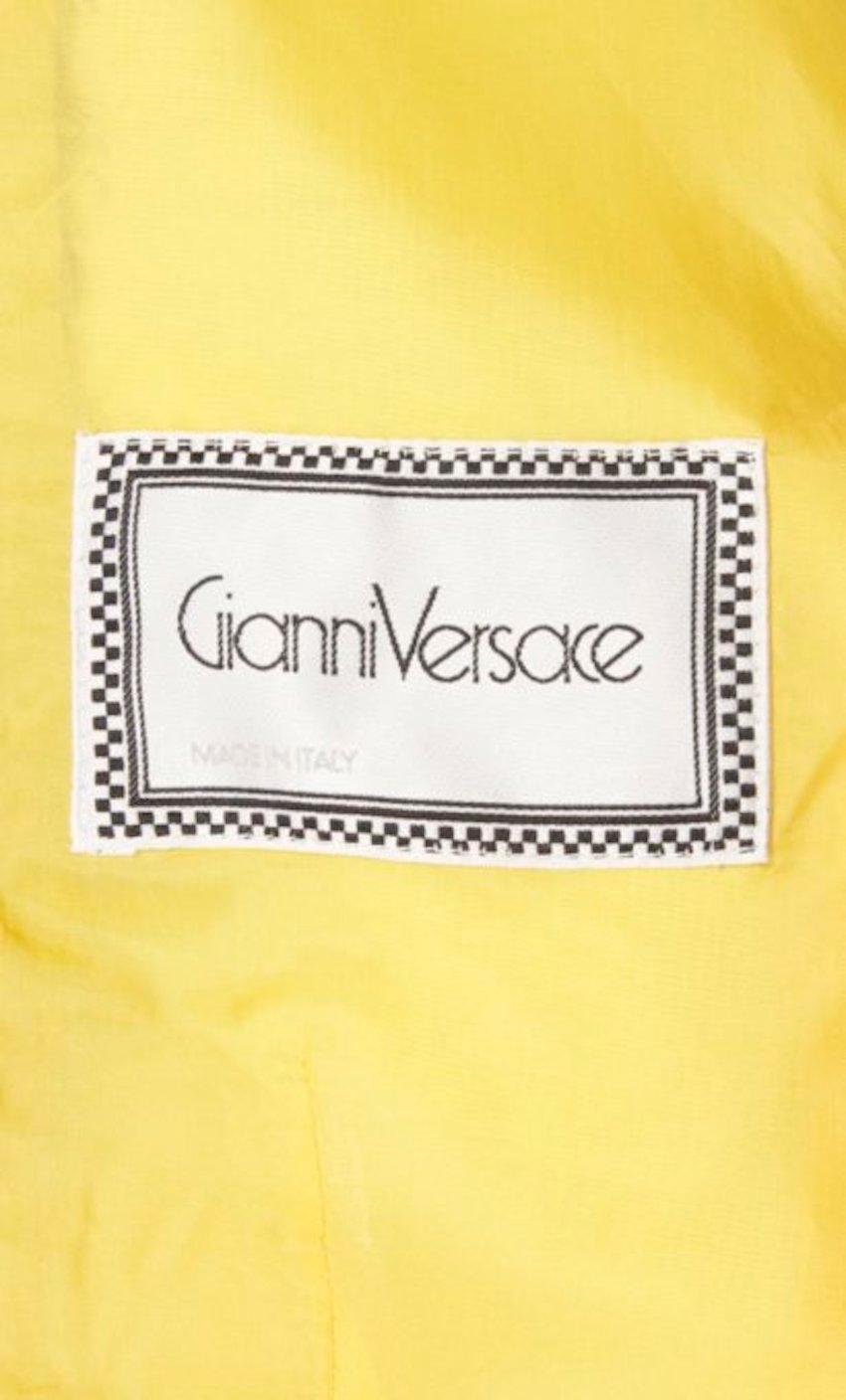Gianni Versace, Yellow print jacket, top & skirt, Spring/Summer 1990 For Sale 2