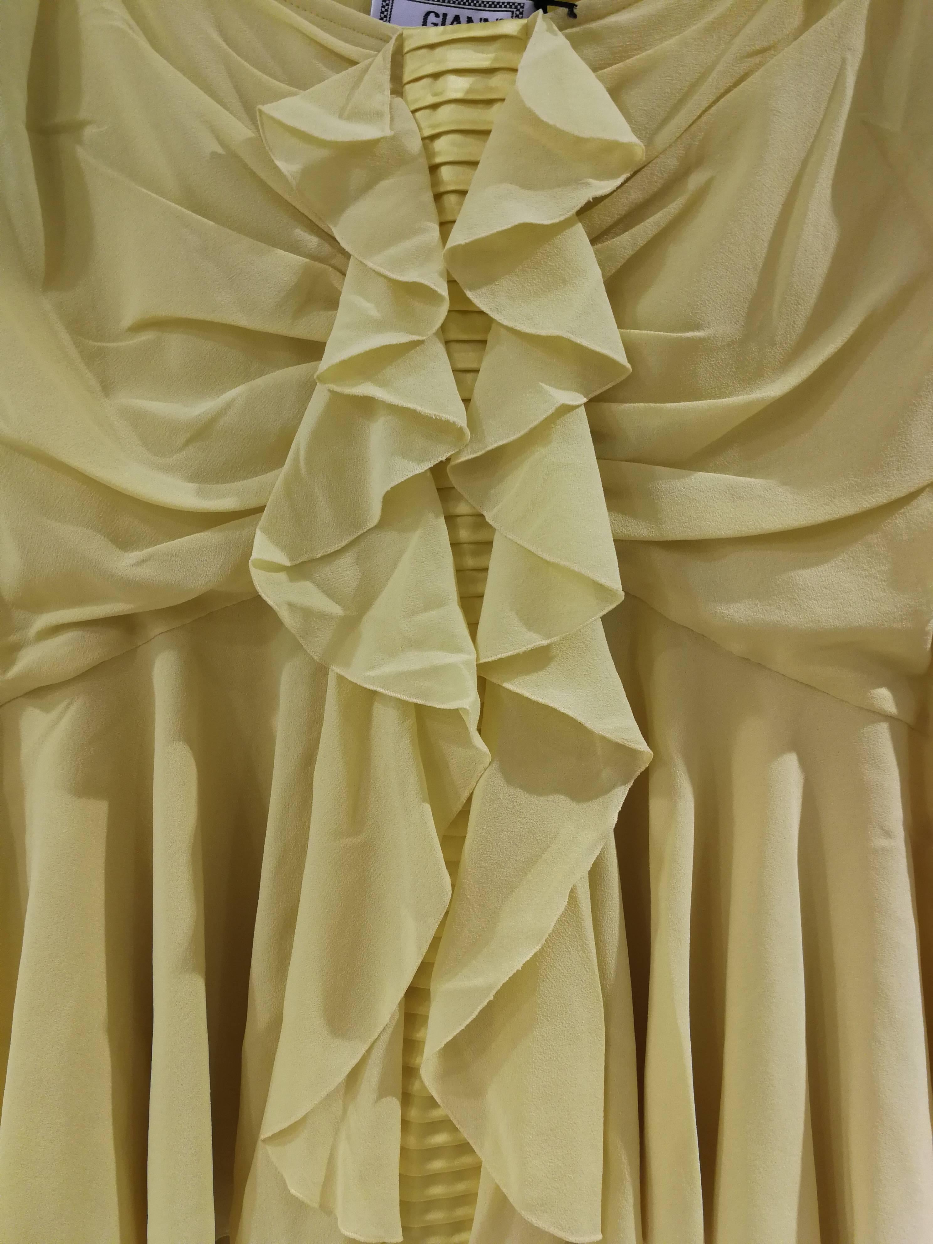 Women's or Men's Gianni Versace Yellow Silk Skirt NWOT