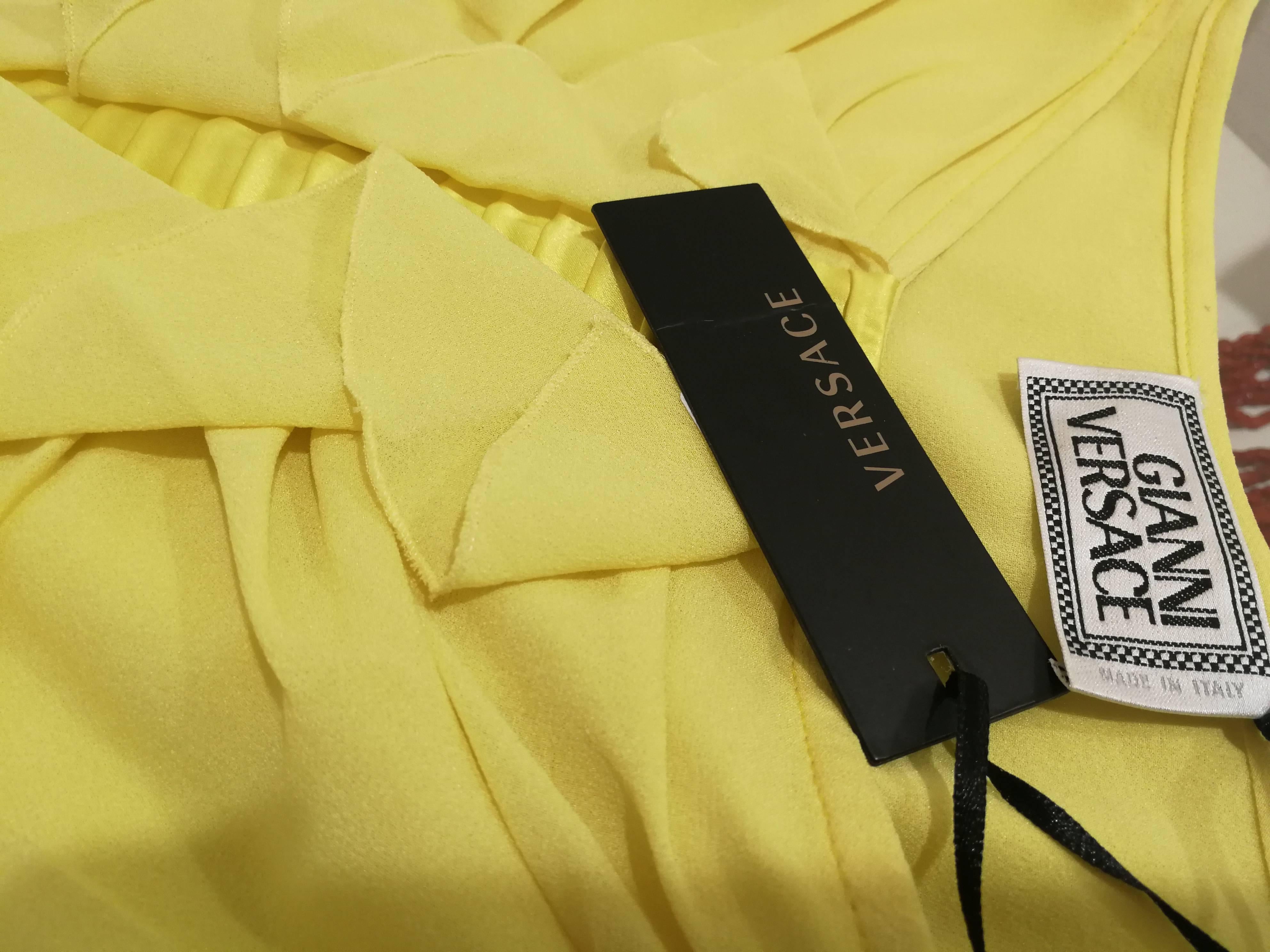 Gianni Versace Yellow Silk Skirt NWOT 2