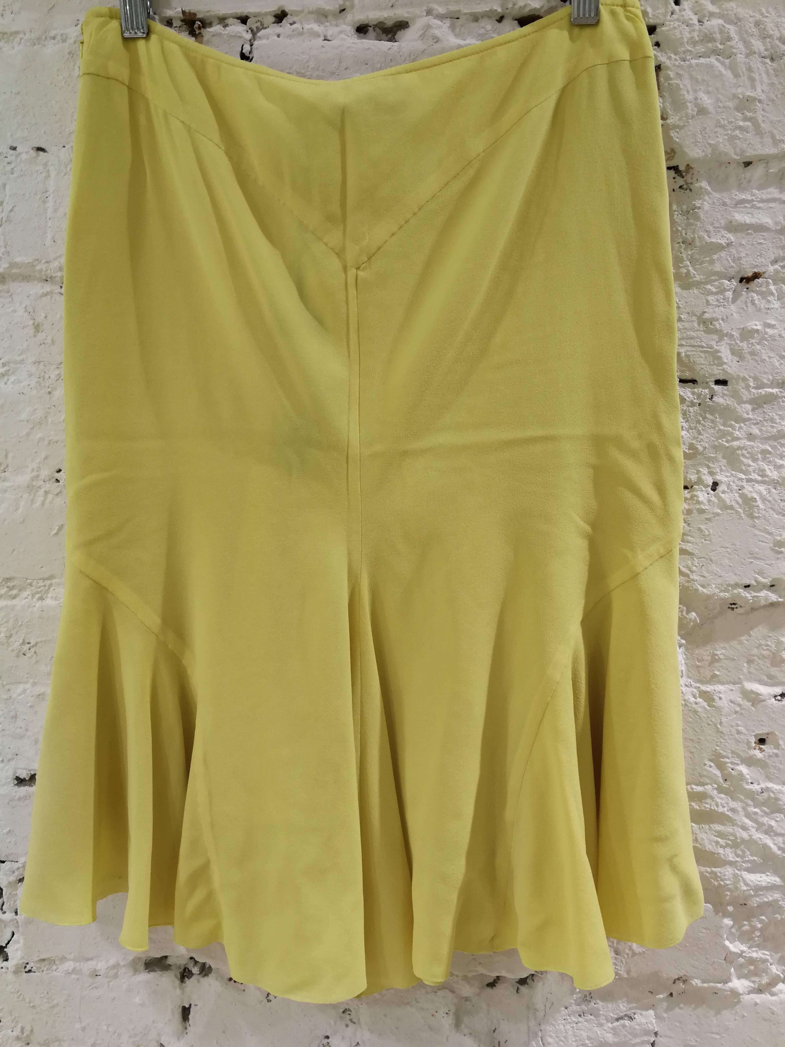 Gianni Versace Yellow Silk Skirt NWOT 3