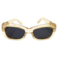 Lunettes de soleil Gianni Versace à médaillon Médusa transparent jaune, vers les années 1990
