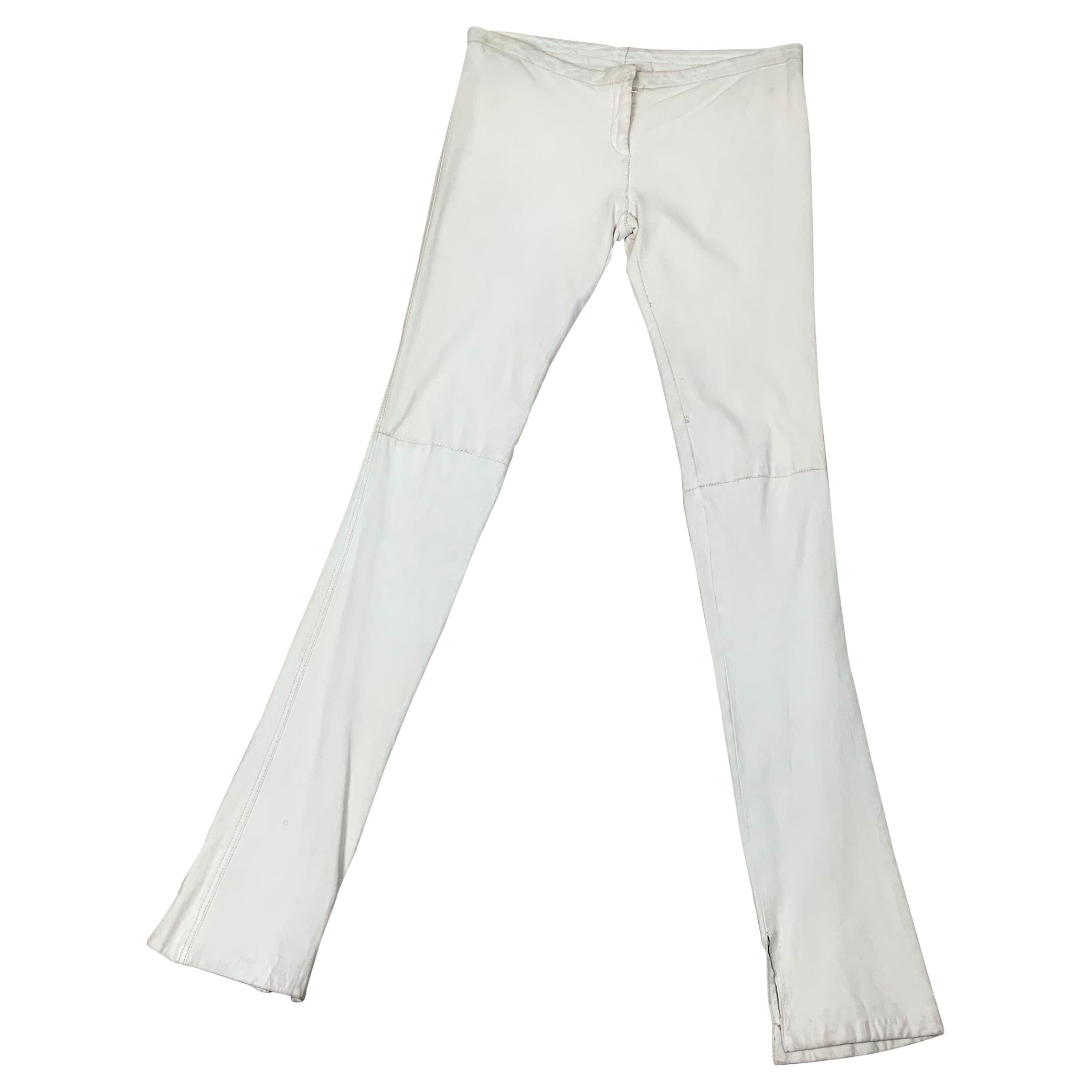 Gianni Versaci 1990 white leather pants