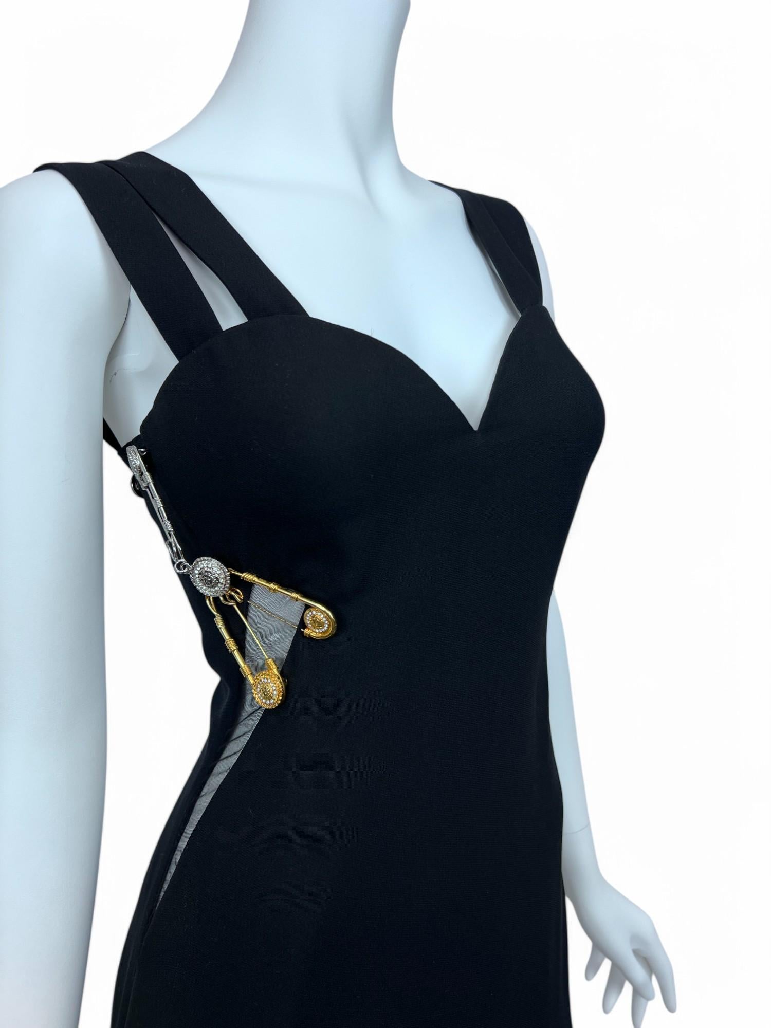 Gianni Versace Safety Pin Mini Dress Sz: 38 For Sale 2