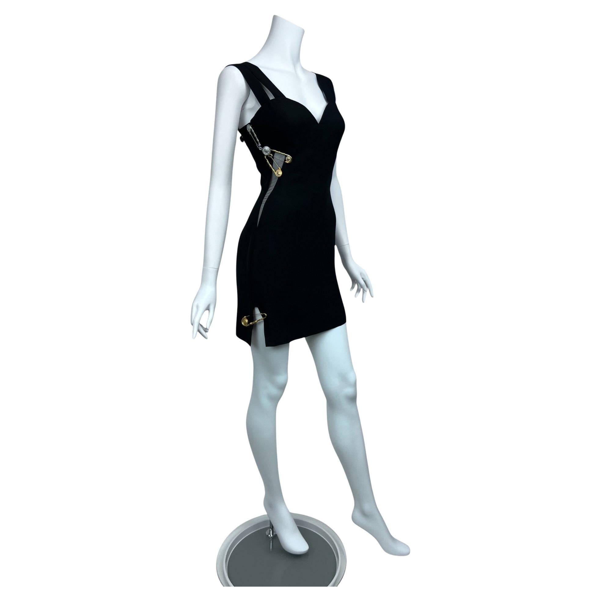 Gianni Versace Safety Pin Mini Dress Sz: 38 For Sale