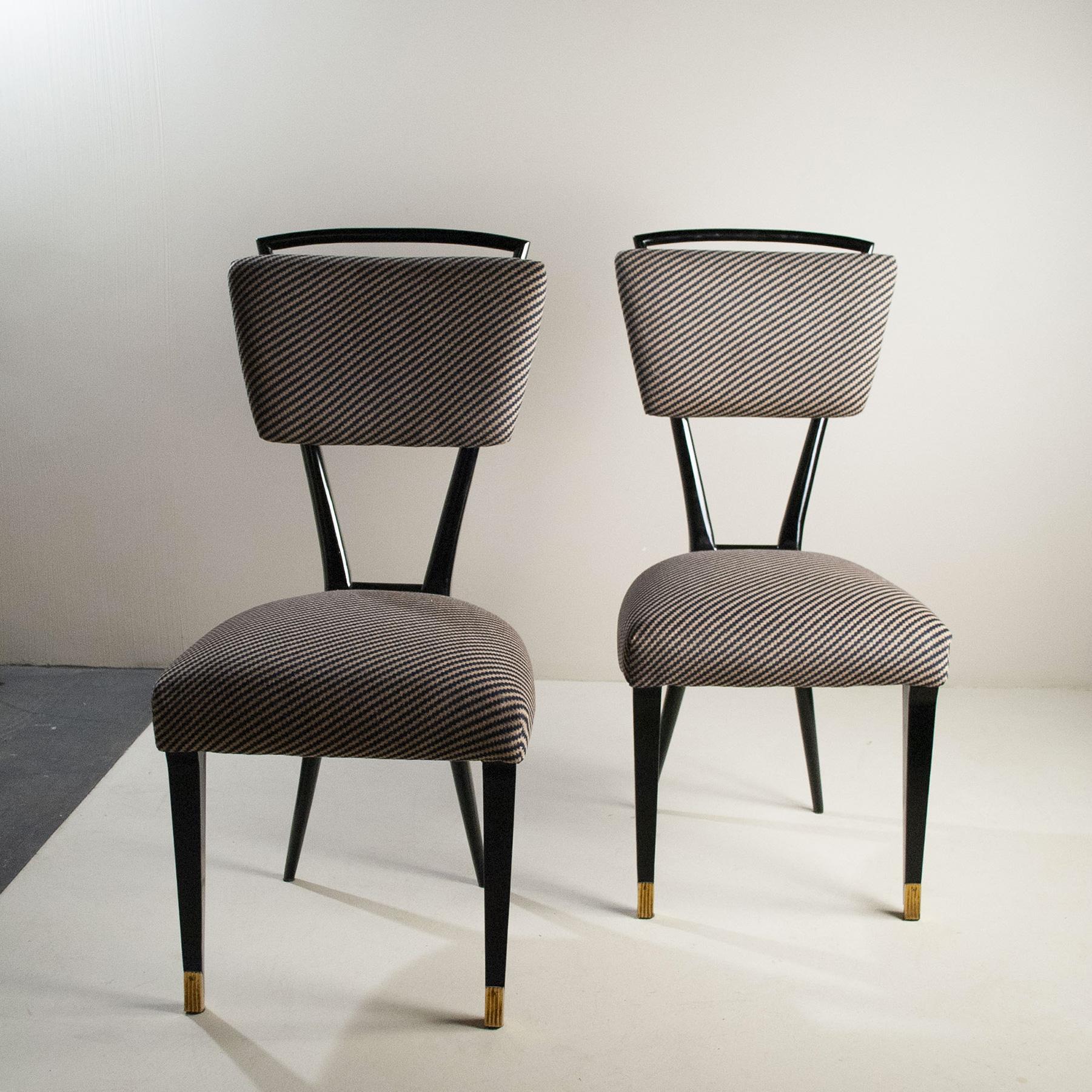 Gianni Vigorelli Italian Designer Set 8 Chairs 50's In Good Condition In bari, IT