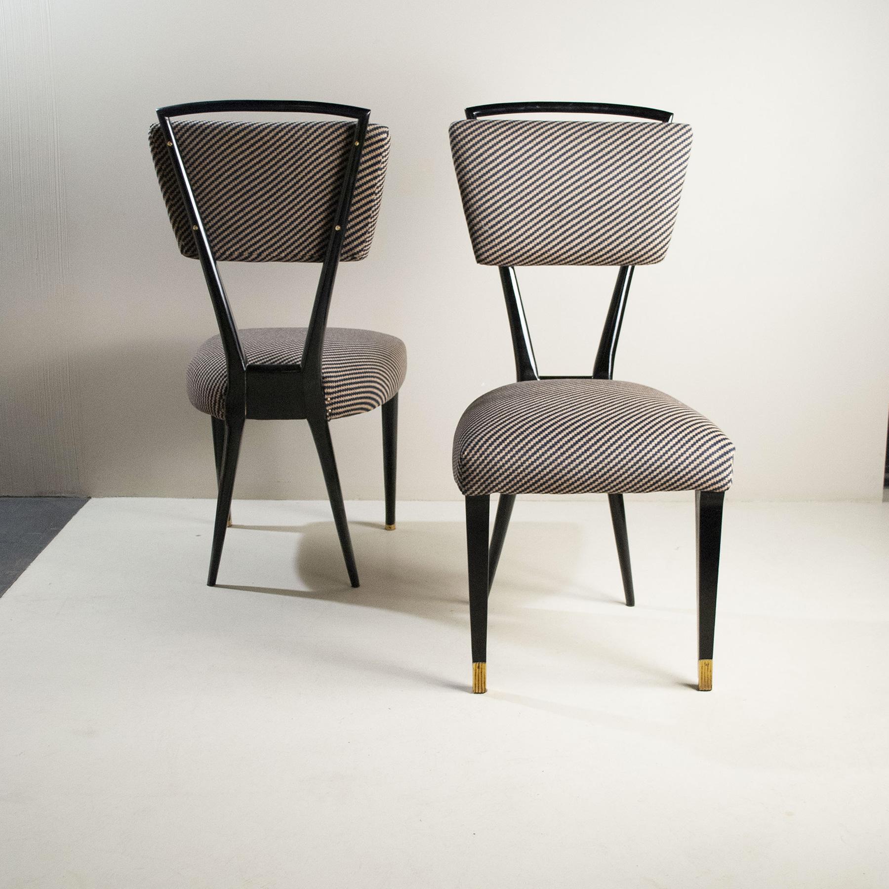 Mid-20th Century Gianni Vigorelli Italian Designer Set 8 Chairs 50's
