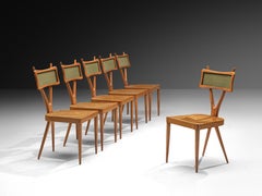 Gianni Vigorelli Set of Four Italian Dining Chairs with Crossed Backrests