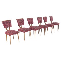 Gianni Vigorelli Set of Six Vintage Red Dining Chairs