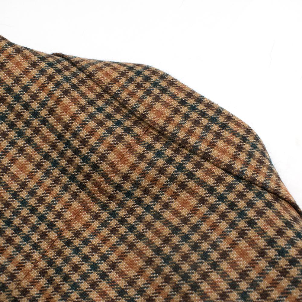 Gianni Volpe Brown Stripe Pattern Tweed Blazer Jacket Size Large For Sale 3