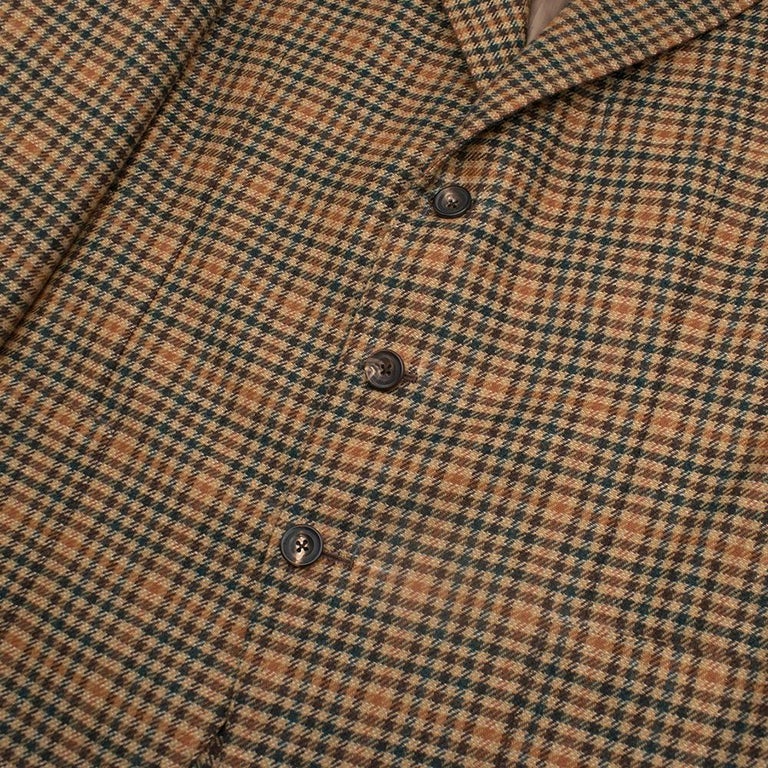 Gianni Volpe Brown Stripe Pattern Tweed Blazer Jacket Size Large For ...