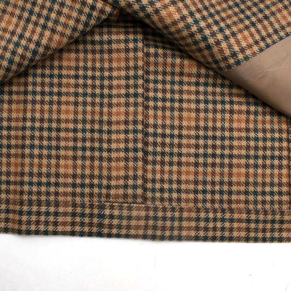 Men's Gianni Volpe Brown Stripe Pattern Tweed Blazer Jacket Size Large For Sale