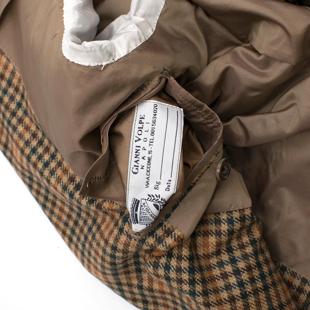 Gianni Volpe Brown Stripe Pattern Tweed Blazer Jacket Size Large For Sale 1