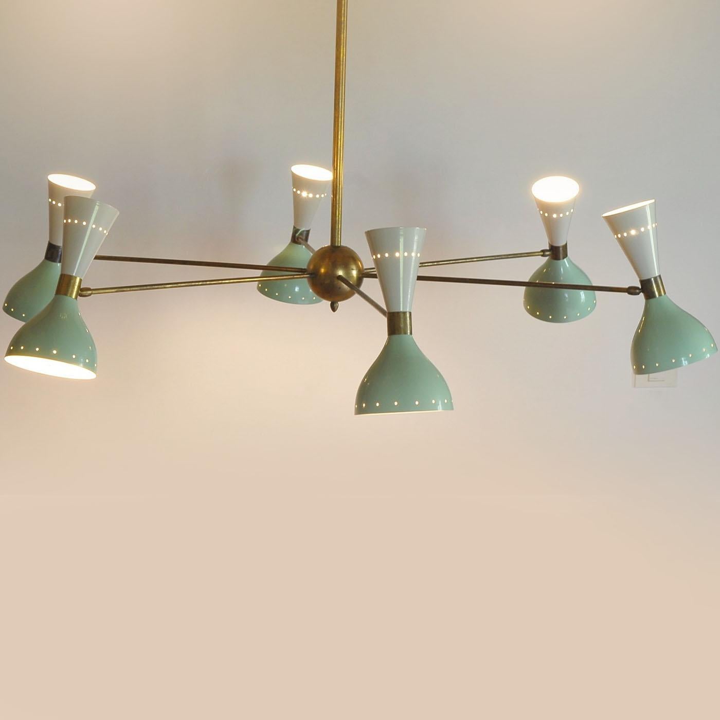 Giano 12-Light White & Sage Chandelier In New Condition For Sale In Milan, IT
